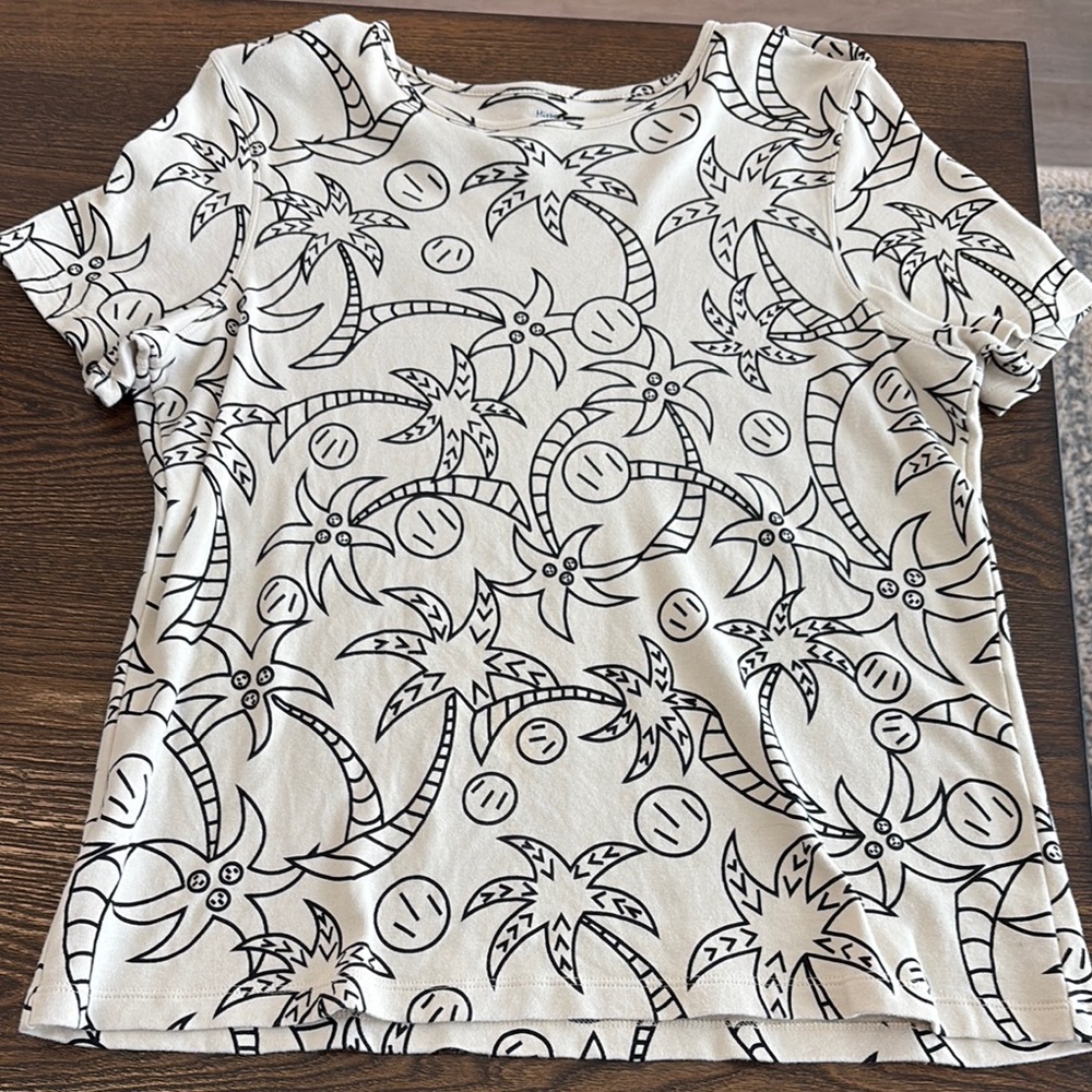 Coral Bay Missy Palm Print Women's Top size L